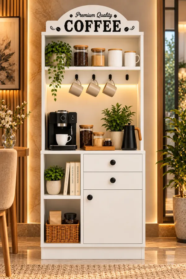 Liva Premium Kahve Köşesi- Çok Amaçlı Dolap